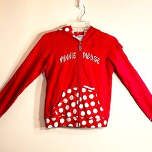 Disney Minnie Mouse Girls hood jacket pockets red